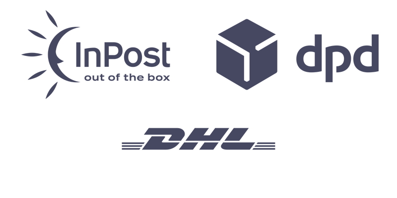 Loga operatorów logistycznych — DPD, InPost, DHL, UPS, FedEx